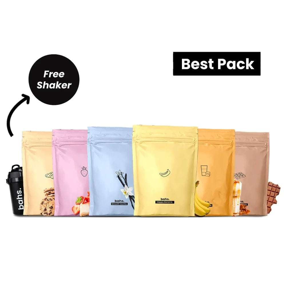 Best Pack | x6 Meal Powder (Cookie, Strawberry, Vanilla, Banana, Caramel Latte, Chocolate) | 1 Shaker FREE