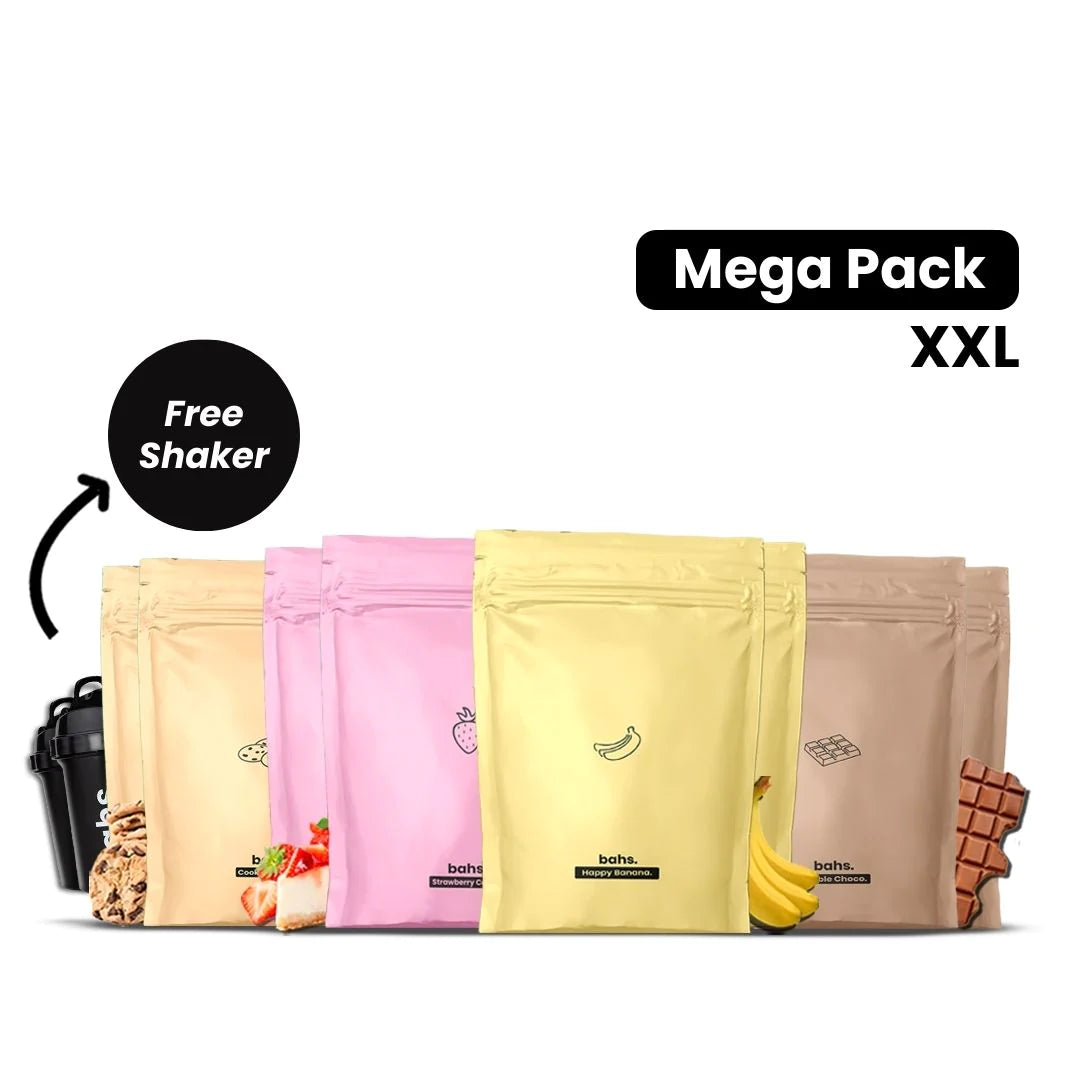 Mega Pack XXL | x8 Meal Powder (x2 Cookie, x2 Strawberry, x2 Banana, x2 Chocolate) | 2 Shaker FREE